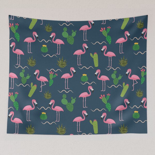 Item preview, Pink Flamingo with Tropical Cactus designed and sold by PurpleTank.