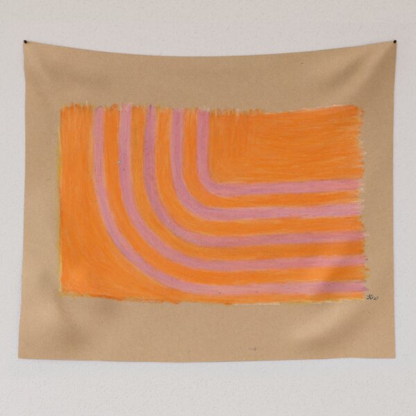 Item preview, Dark salmon strips on orange  designed and sold by lion-house.