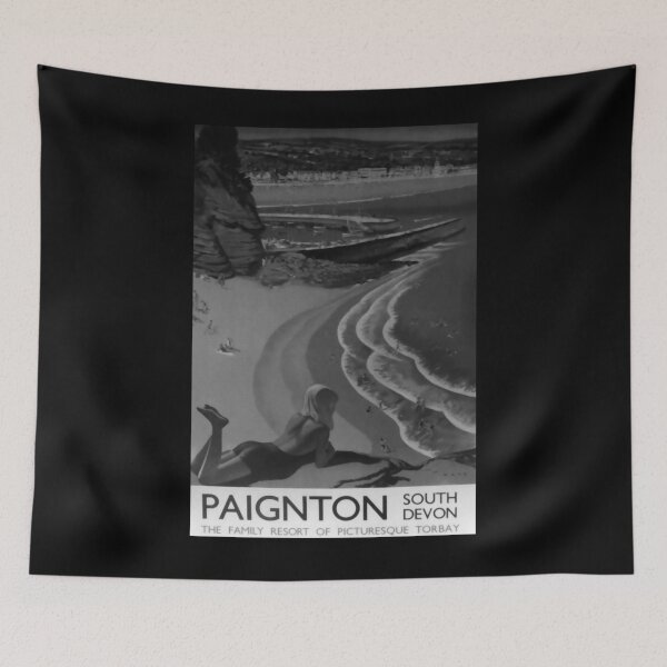 Item preview, Paignton South Devon Noire vintage travel poster designed and sold by stickart-marek.