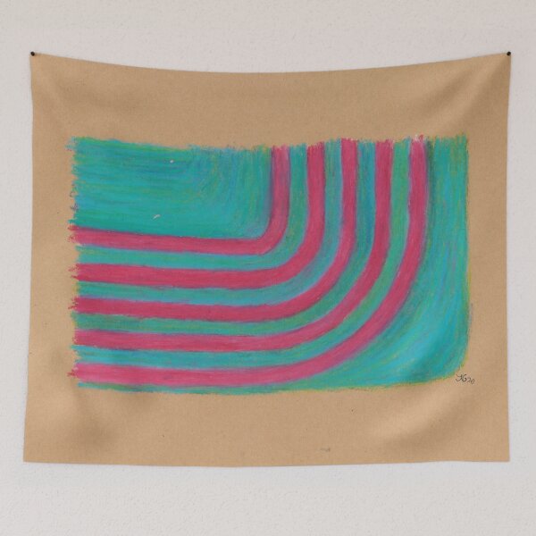 Item preview, Old rose strips on sea green designed and sold by lion-house.
