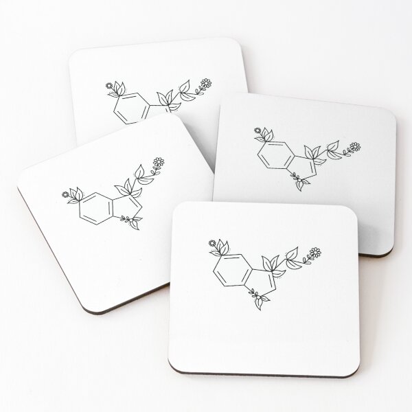 Floral Serotonin Coasters (Set of 4)