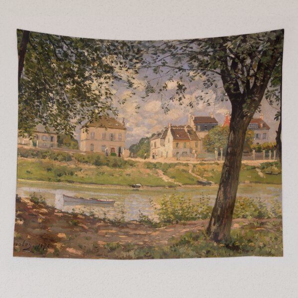 Item preview, The town of Villeneuve-la-Garenne, Village on the banks of the Seine, by Alfred Sisley designed and sold by Irina Polyanskaya.