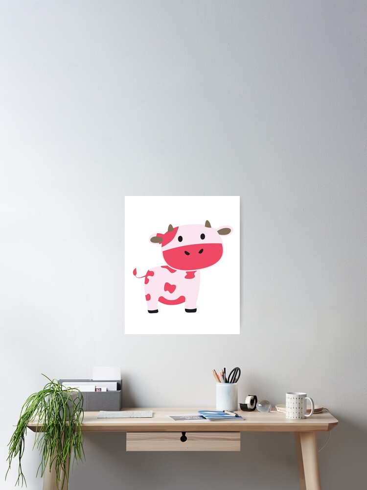 Thumbnail 2 of 3, Poster, Cute Strawberry Cow designed and sold by 4thcode.