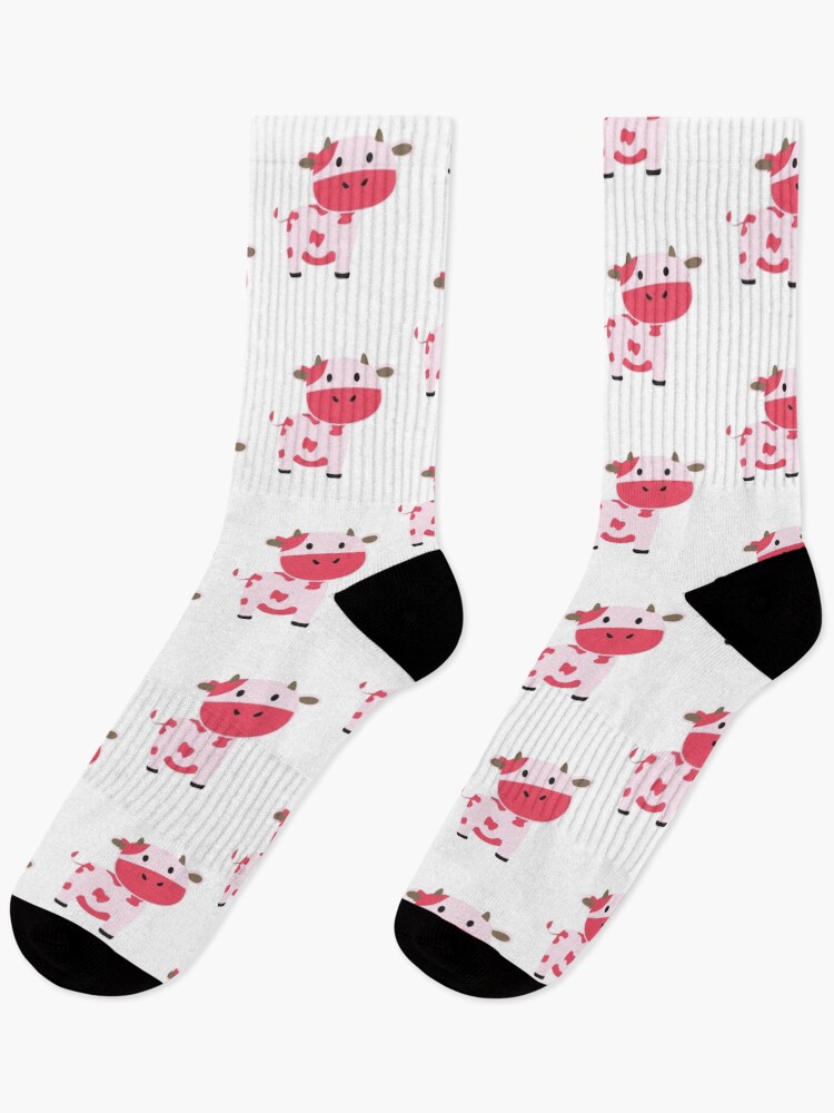 Thumbnail 1 of 5, Socks, Cute Strawberry Cow designed and sold by 4thcode.