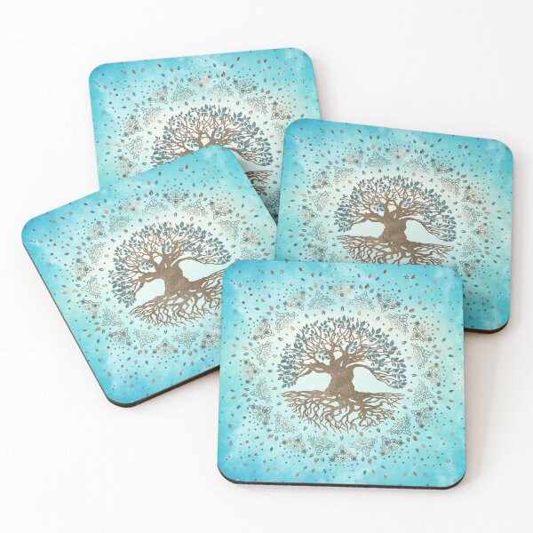 Item preview, Tree of Life - Yggdrasil - Gentle blue designed and sold by k9printart.