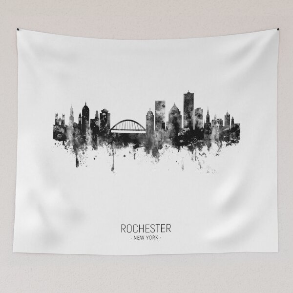 Aperçu de l'œuvre Rochester New York Skyline créée et vendue par ArtPrints.