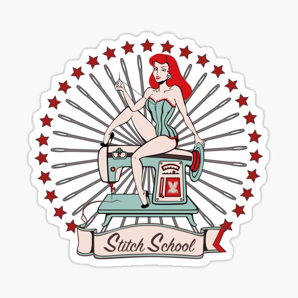 Scarlett's Stitch School (without the 'Scarlett') Sticker
