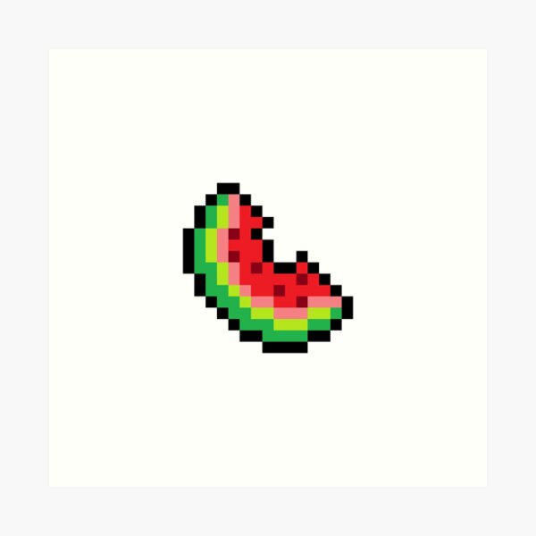 Pixel Watermelon Art Prints Redbubble