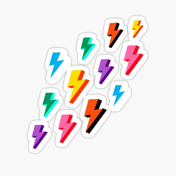 Item preview, Rainbow Lightning Bolts designed and sold by OneThreeSix.