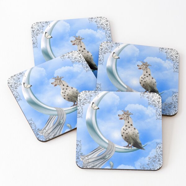 Item preview, Funny dogdove with butterflies on the moon designed and sold by nicky2342.