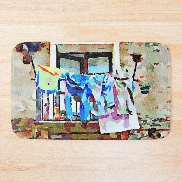 Item preview, Two windows with balcony and hanging clothes designed and sold by Giuseppe Cocco.