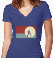 the jesus man - big labowski Women's Fitted V-Neck T-Shirt