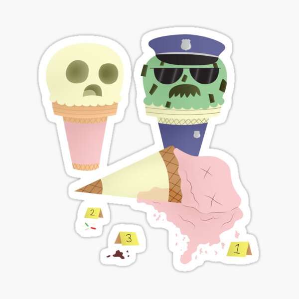 Ice Cream Crime Scene Sticker