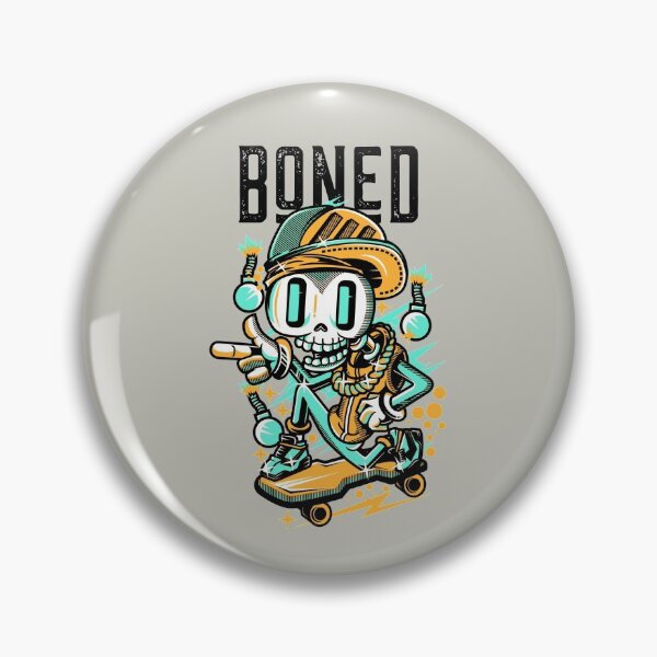 Item preview, Boned. Funny Skeleton Skateboarding Pun. Light Background. designed and sold by shirtdan.