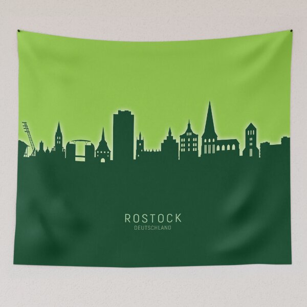 Item preview, Rostock Germany Skyline designed and sold by ArtPrints.