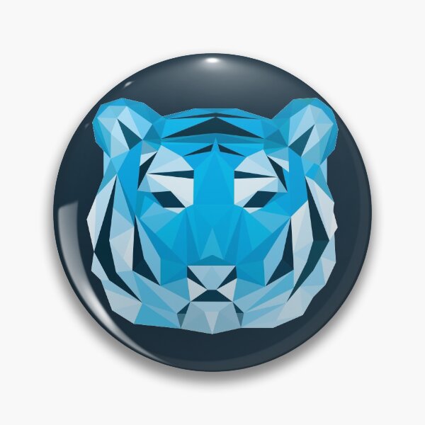 Item preview, Geometric Low Poly Tiger Face - Blue designed and sold by TigerTom Design.