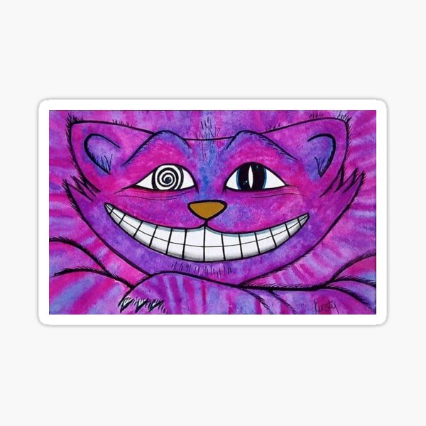Pink Smiling Cat Sticker