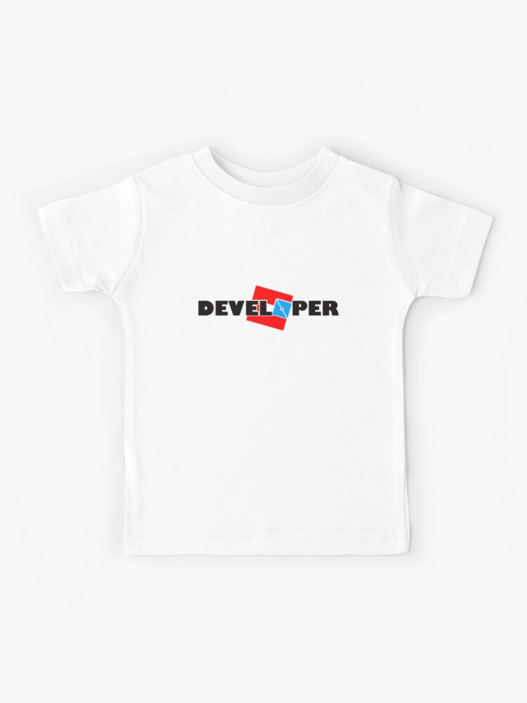 Roblox Studio Developer Fan Kids T Shirt By Infdesigner Redbubble - roblox developer shirt