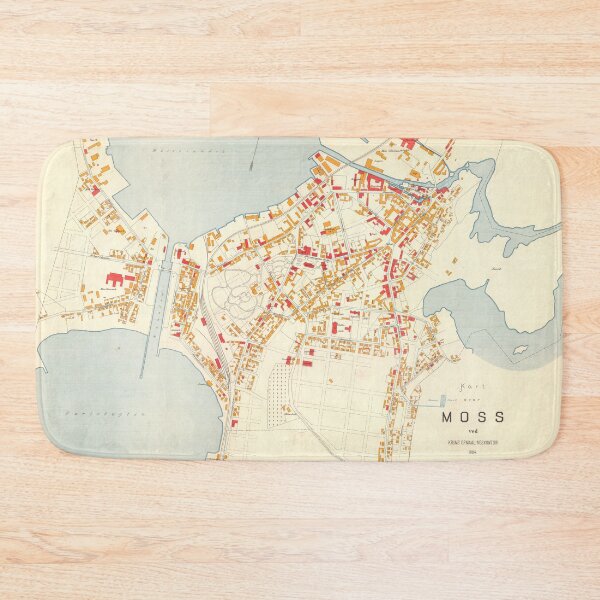 Item preview, Vintage Map of Moss Norway (1904) designed and sold by BravuraMedia.
