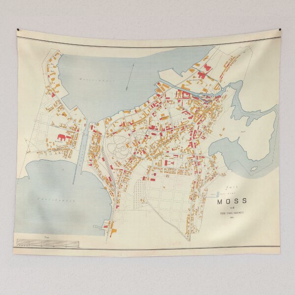 Item preview, Vintage Map of Moss Norway (1904) designed and sold by BravuraMedia.