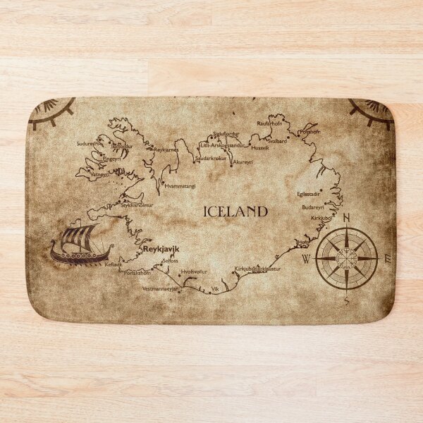 Item preview, Viking Icelandic Map designed and sold by FantasySkyArt.
