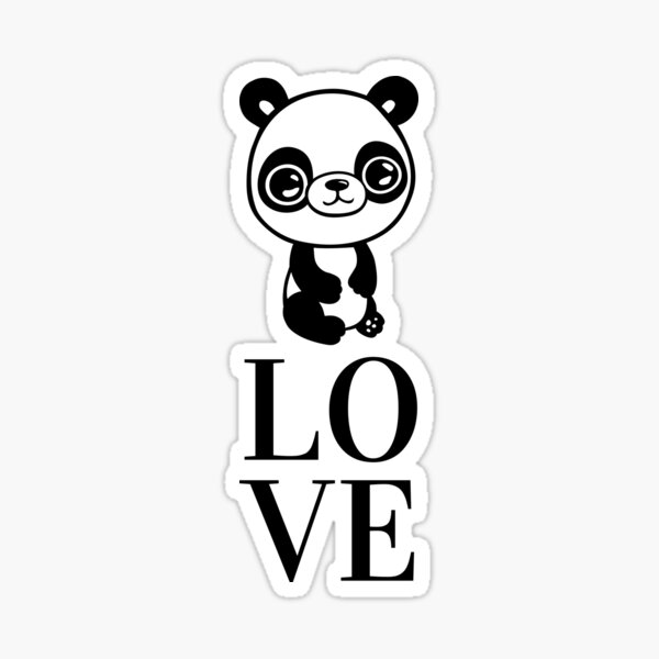 I Love Panda Stickers Redbubble - kawaii panda necklace roblox