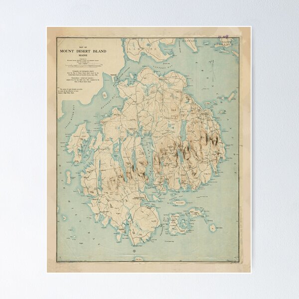 Item preview, Vintage Map of Mount Desert Island ME (1901) designed and sold by BravuraMedia.