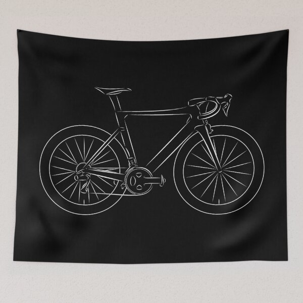 Item preview, Road Bicycle Line Art White designed and sold by RabeDesigns.