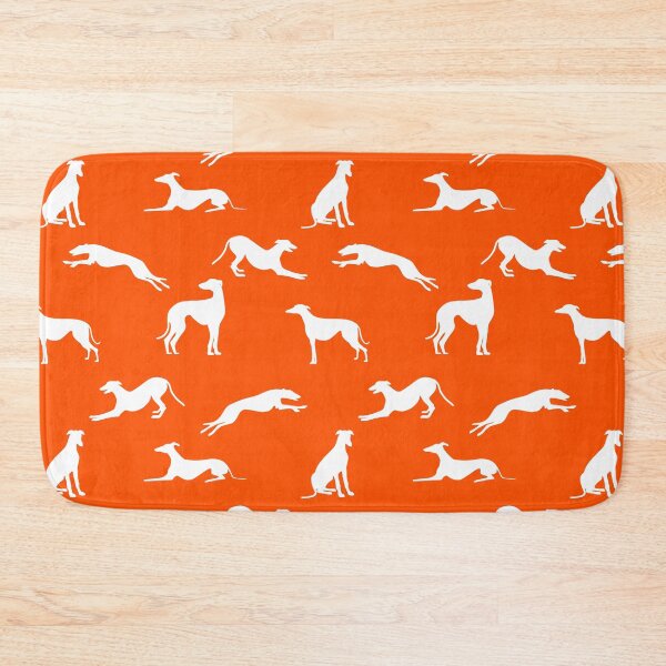Item preview, Greyhound Silhouettes - White on FF5000 designed and sold by GreytGraphicals.