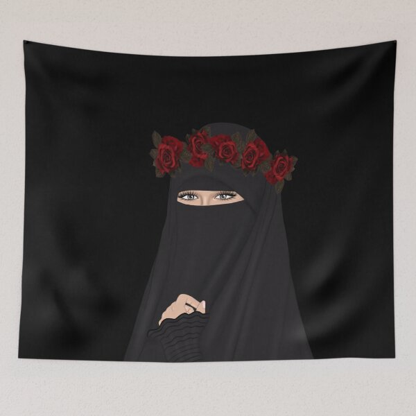 Item preview, Niqab queen muslimah woman drawing flower Crown designed and sold by Imanitasong.