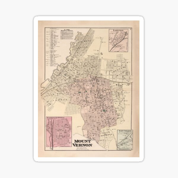 Item preview, Vintage Map of Mount Vernon NY (1872) designed and sold by BravuraMedia.