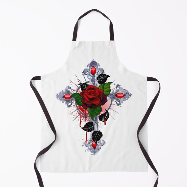 Item preview, Cross with a red rose designed and sold by Blackmoon9.