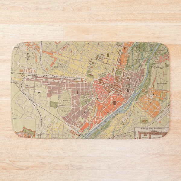 Item preview, Vintage Munich Germany Map (1890) designed and sold by BravuraMedia.