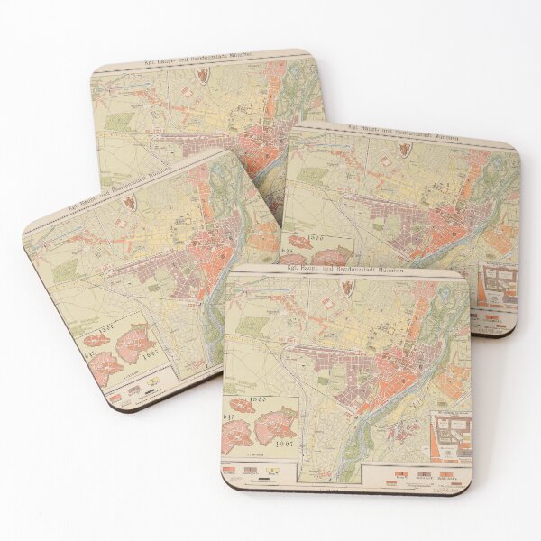 Item preview, Vintage Munich Germany Map (1890) designed and sold by BravuraMedia.