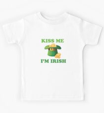 Kiss Me Im Irish Hat St Patricks Day Kids Tee