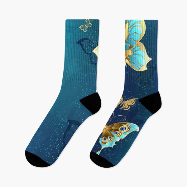 Item preview, Golden Butterflies on a Blue Background designed and sold by Blackmoon9.