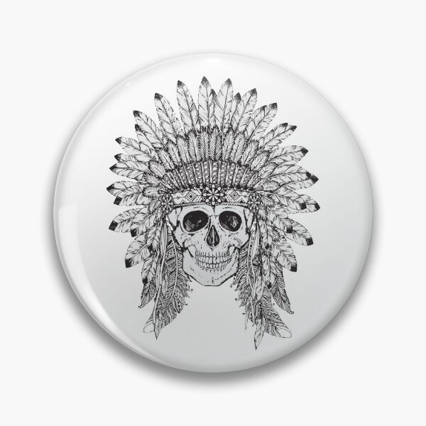 Item preview, Hand Drawn Indian Headdress With Skull designed and sold by JTS STORE.