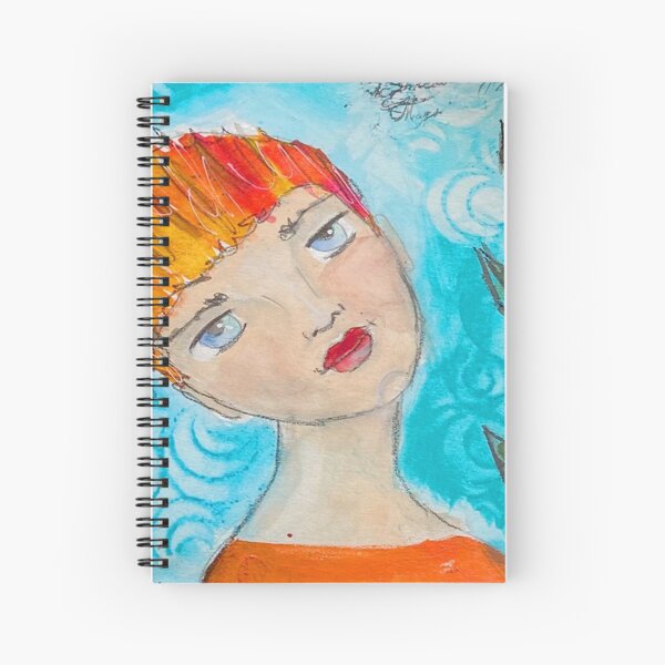 Red Hair Girl with flowers Spiralblock