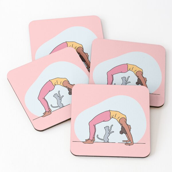 Item preview, YOGA PRACTICE WITH CAT Wheel Pose designed and sold by Trio's Stuff.