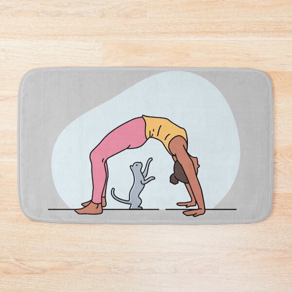 Item preview, YOGA PRACTICE WITH CAT Wheel Pose designed and sold by Trio's Stuff.