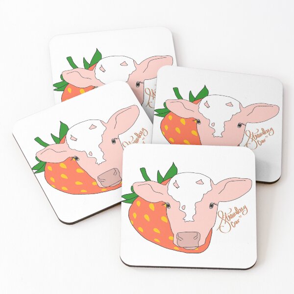 Item preview, Strawberry Cow ~ With text designed and sold by Kaimarbe | Cute Stickers & Apparel.