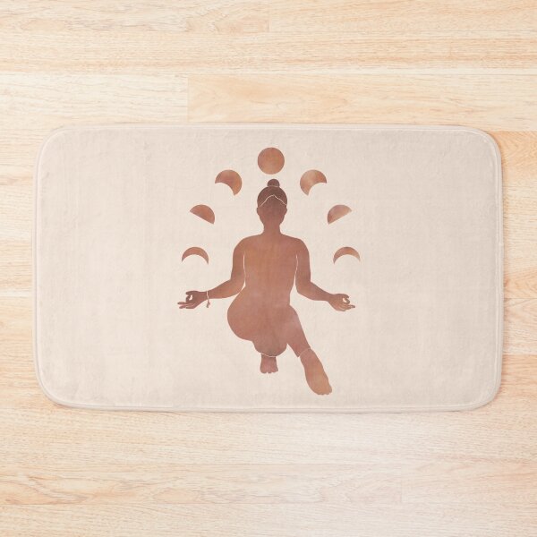 Item preview, Minimalist Style | Yoga Girl Silhouette and Moon Phases | Watercolor in Copper designed and sold by Bloomandflo.