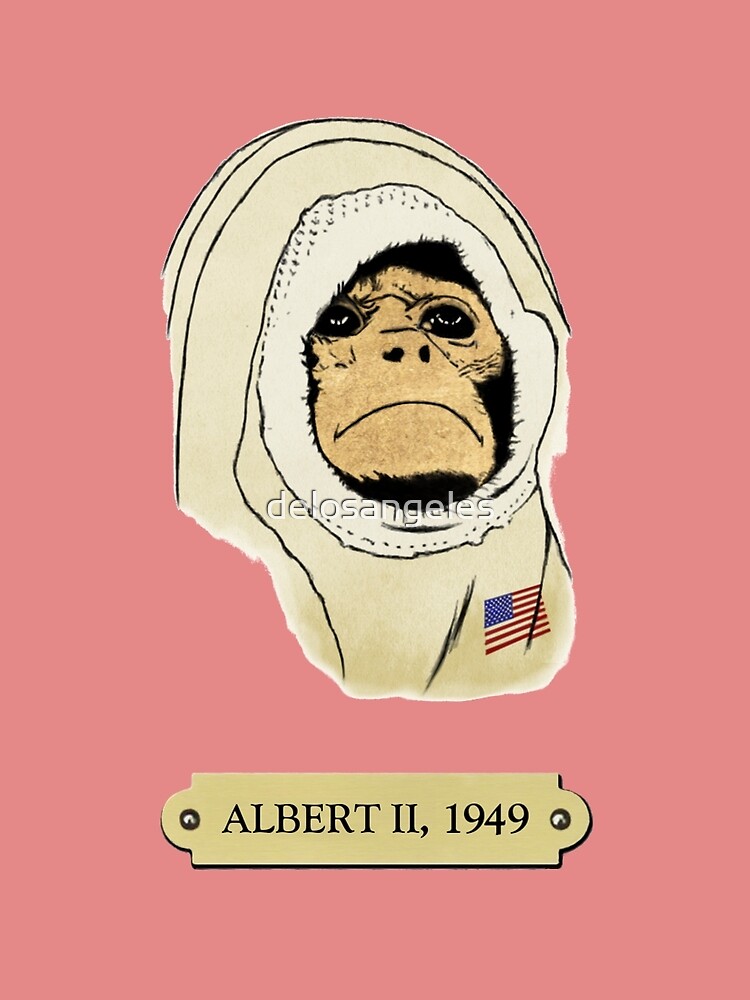 "Albert II: The first monkey in space" Drawstring Bag for Sale by