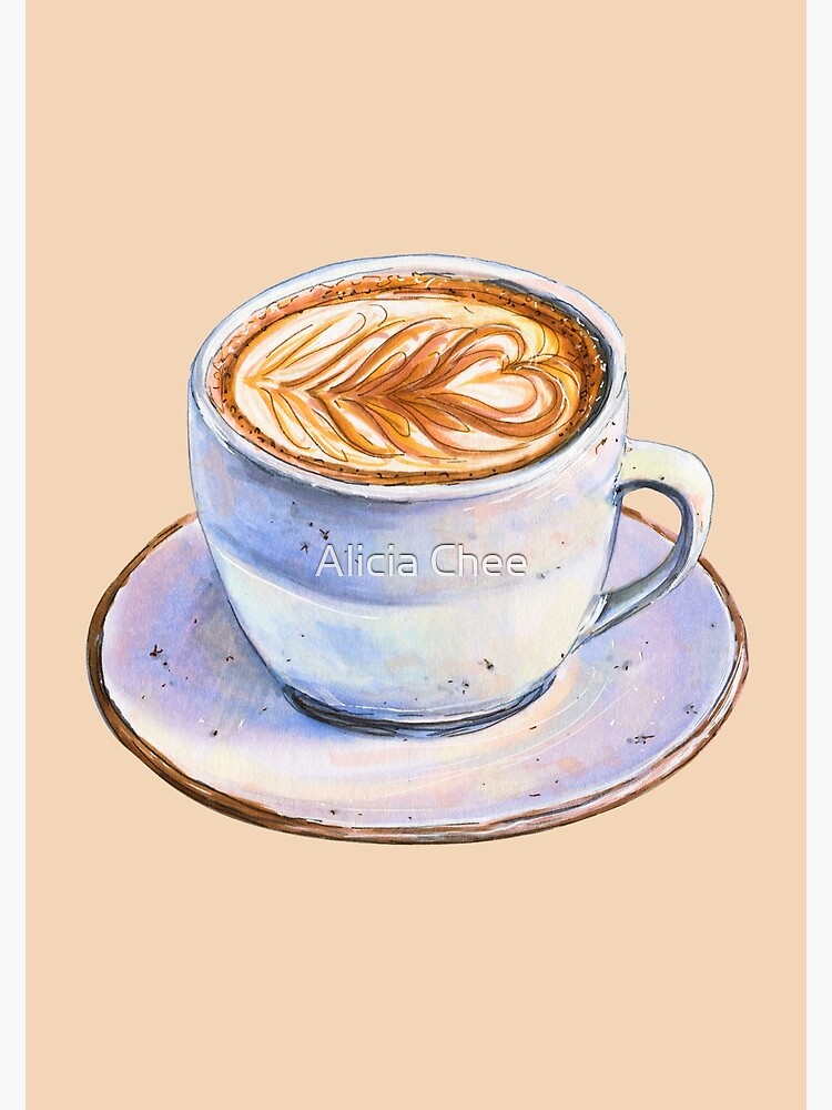 Latte Art Cappucino Coffee in a Cup and Saucer Poster for Sale by Alicia  Chee