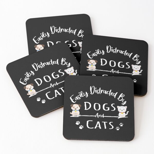 Item preview, Easily Distracted By Dogs And Cats Funny Dog Lover design designed and sold by Grabitees.