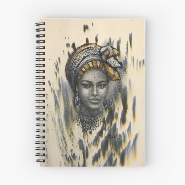 Item preview, Ink and pastel painting of: Tamara Beautiful African Lady designed and sold by Lindafinchart.