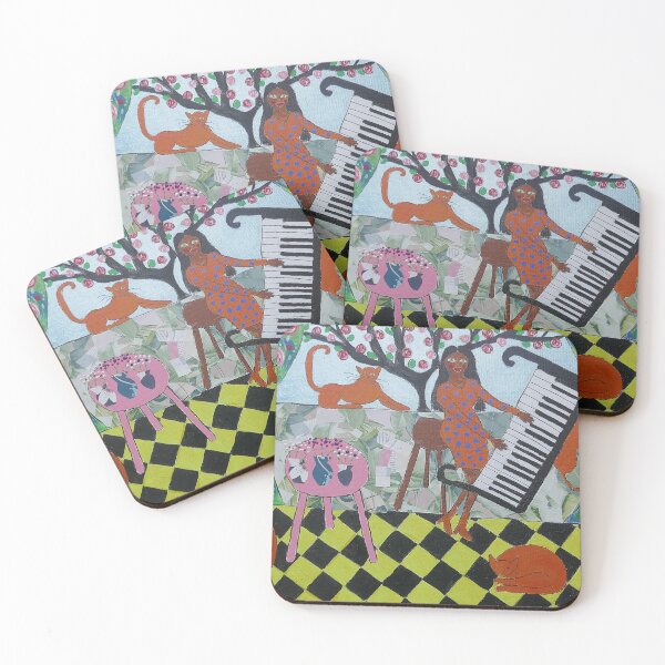 Item preview, The African Pianist and her Orange Cats designed and sold by Casimirasart.