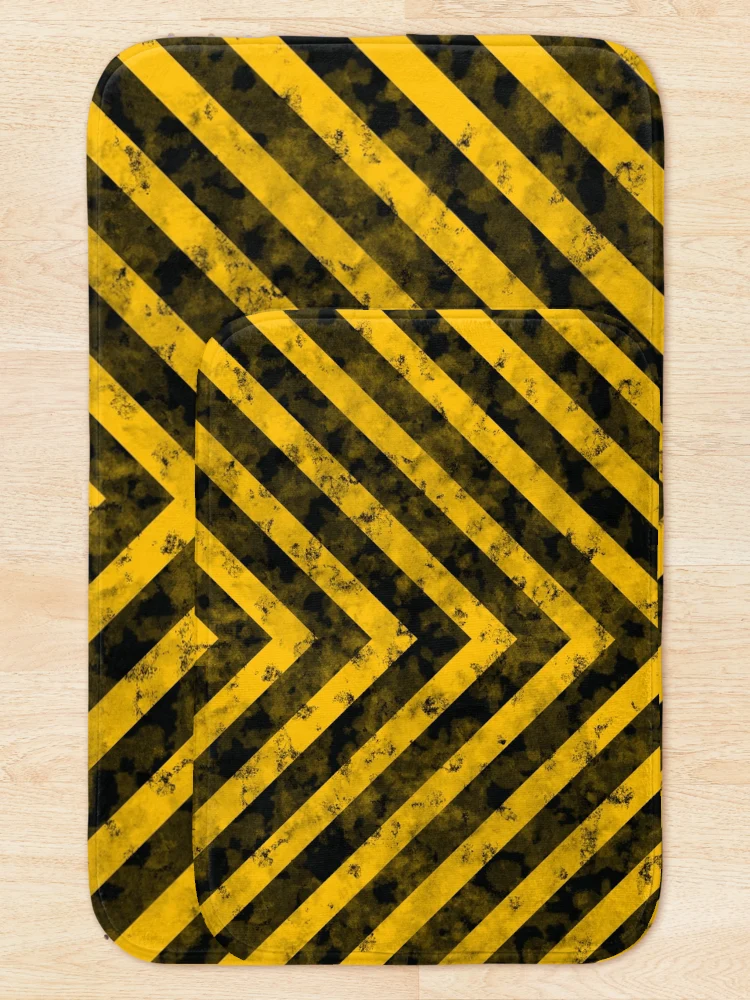 Thumbnail 5 of 6, Bath Mat, Grunge Warning Line designed and sold by SweetLog.