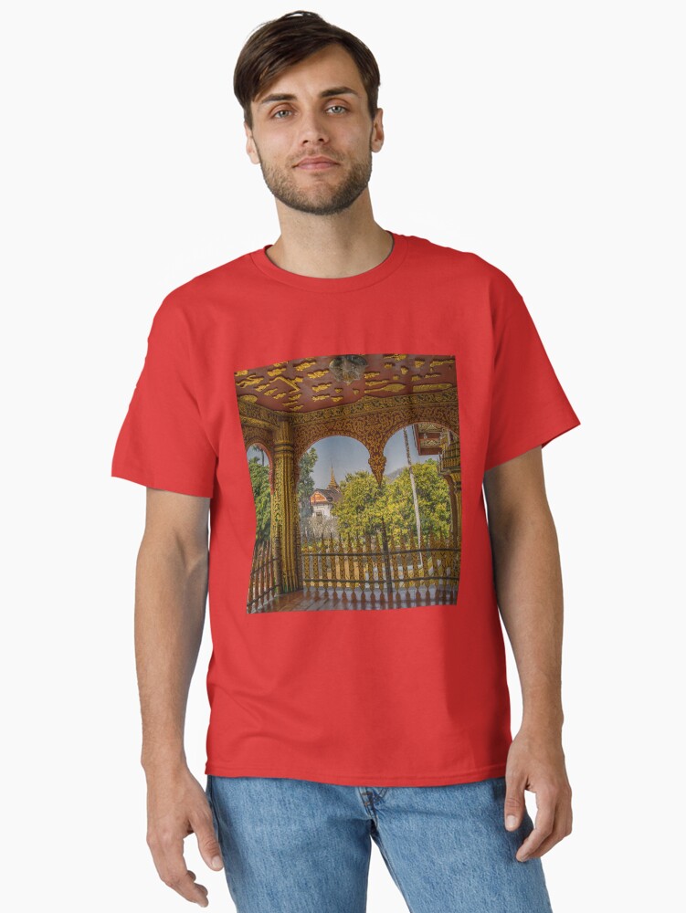 Thumbnail 1 of 7, Classic T-Shirt, Laos. Luang Prabang. View from Temple at Royal Palace. designed and sold by vadim19.