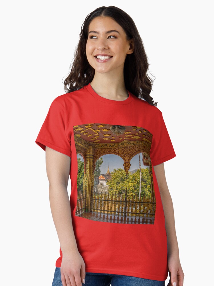 Thumbnail 2 of 7, Classic T-Shirt, Laos. Luang Prabang. View from Temple at Royal Palace. designed and sold by vadim19.